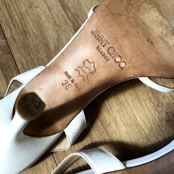 Jimmy Choo Sling Back Heels White/Cream - Picture 6 of 6